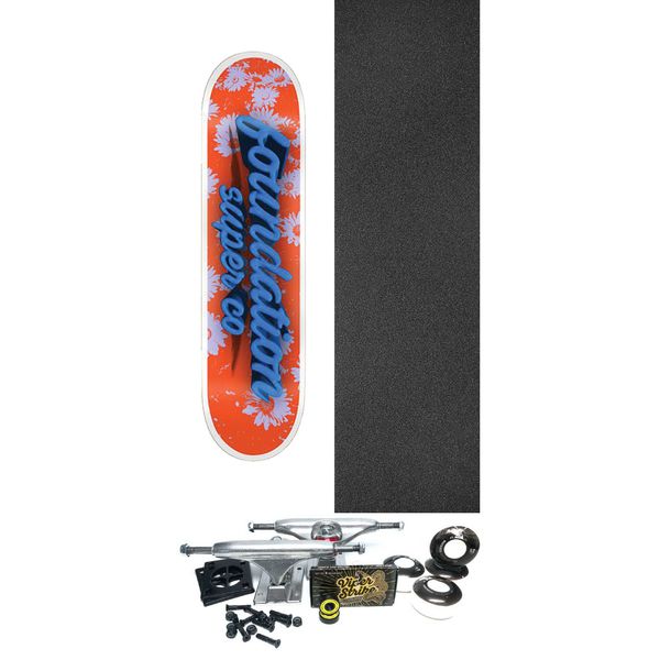 Foundation Skateboards 3D Blue Skateboard Deck - 8.38" x 32" - Complete Skateboard Bundle